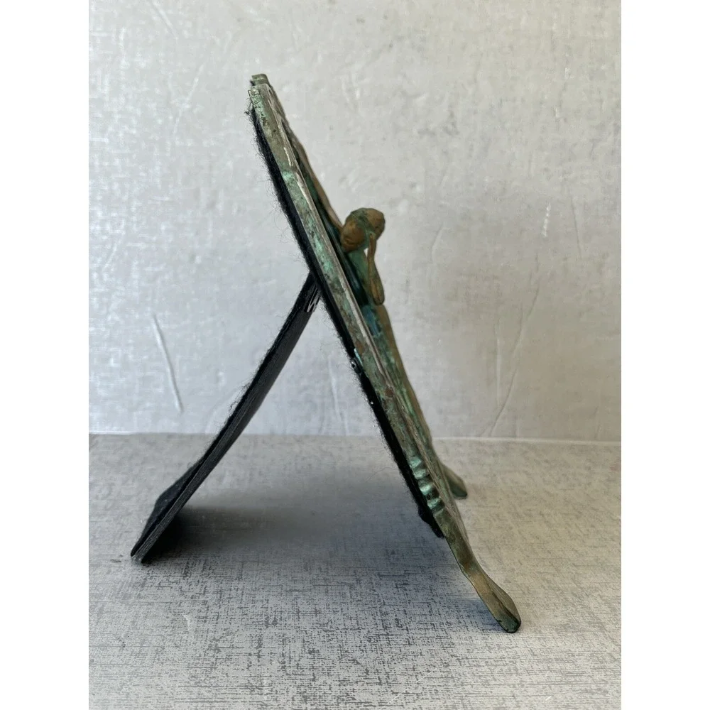 Art Nouveau Tabletop Mirror Woman figure vintage Art Deco